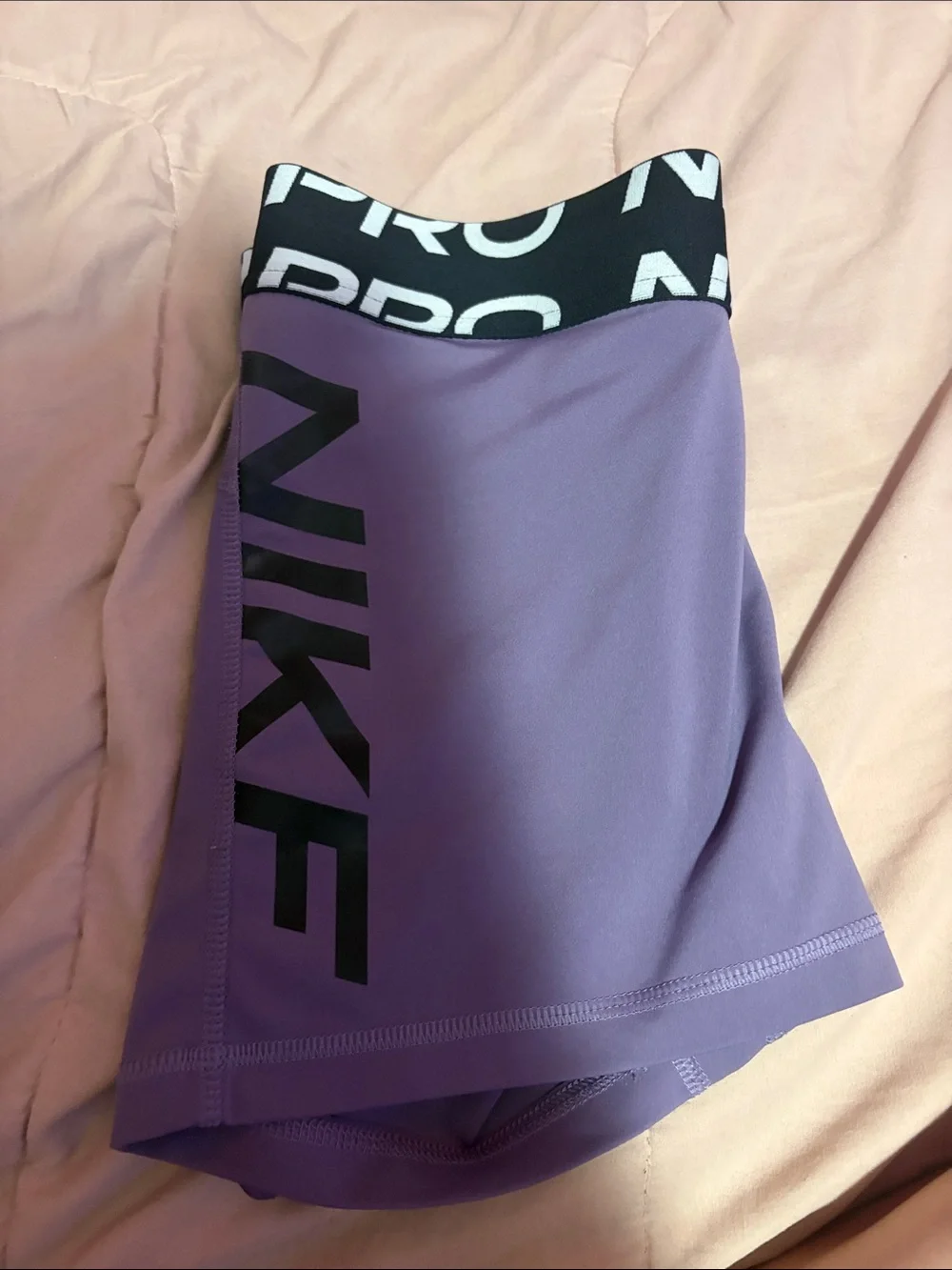 Nike Pro Lavender Women's Bike Shorts with Black Logo Waistband